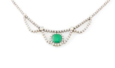 Brillant Smaragcollier - Exklusive Diamanten und Farbsteine