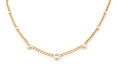 Brillantcollier zus. ca. 4,40 ct - Exklusive Diamanten und Farbsteine