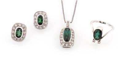 Brillant Turmalin Damenschmuckgarnitur - Diamanti e pietre preziose esclusivi