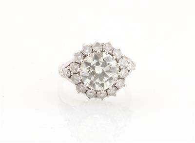 Brillantring zus. ca. 5 ct - Exklusive Diamanten und Farbsteine