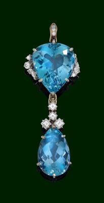 Diamant Aquamarinanhänger - Exklusive Diamanten und Farbsteine
