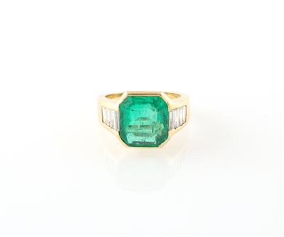 Diamant Smaragdring - Exklusive Diamanten und Farbsteine