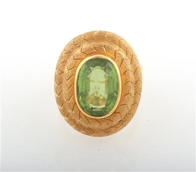 Peridot Ring ca. 6,90 ct - Exkluzivní diamanty a drahokamy