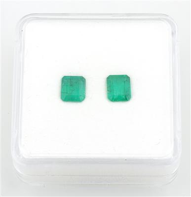 Zwei Smaragde zus. ca. 1,49 ct - Diamanti e pietre preziose esclusivi