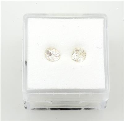 2 lose Altschliffdiamanten zus. 0,88 ct - Exkluzivní diamanty a drahokamy