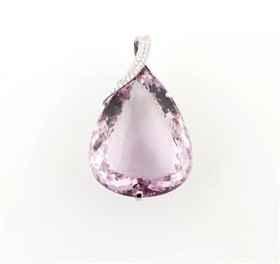 Brillant Amethyst Anhänger - Exklusive Diamanten und Farbsteine