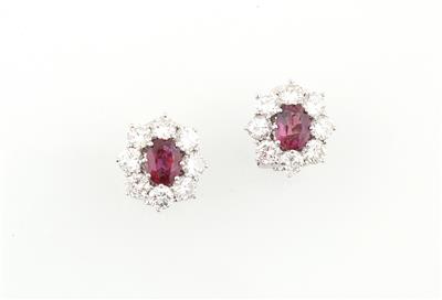 Brillant Rubinohrclips - Exclusive diamonds and gems