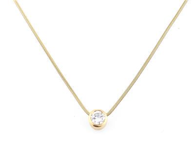 Brillant Solitärcollier ca. 1 ct - Exklusive Diamanten und Farbsteine