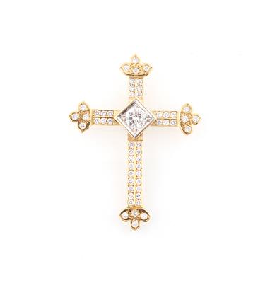 Brillantanhänger Kreuz zus. ca. 2,30 ct - Exkluzivní diamanty a drahokamy