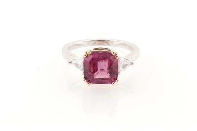 Diamantring mit rosafärbigem Saphir 4,11 ct - Exclusive diamonds and gems