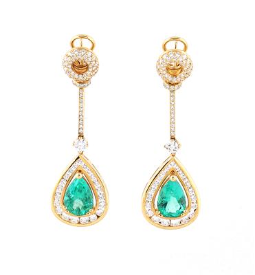 Brillant Smaragdohrclipsgehänge - Exkluzivní diamanty a drahokamy