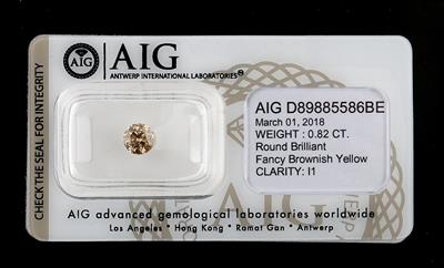 Fancy Brownish Yellow Natural Color Brillant 0,82 ct - Exkluzivní diamanty a drahokamy