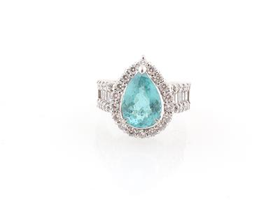 Paraiba Turmalin Ring ca. 4 ct - Exclusive diamonds and gems