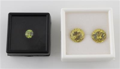 2 lose Lemoncitrine zus. 18,50 ct, ein Titanit 2,85 ct - Exklusive Diamanten und Farbsteine