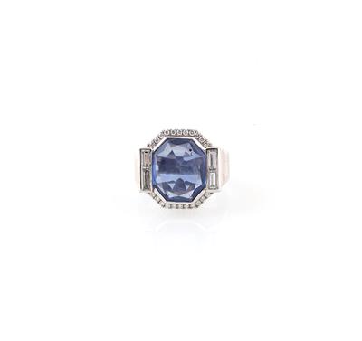 Diamantring mit unbehandeltem Saphir - Exclusive diamonds and gems