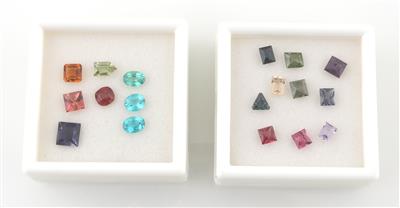 Lose Granate, Iolithe, Turmaline, Spinelle, Peridote, Citrin, Apatit zus. 14,70 ct - Exklusive Diamanten und Farbsteine