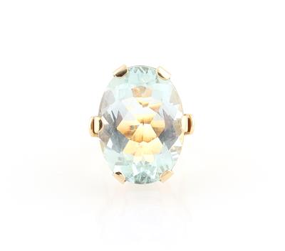 Aquamarinring ca. 30 ct - Exclusive diamonds and gems