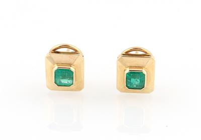 Smaragd Ohrclips zus. ca. 1,40 ct - Diamanti e pietre preziose esclusivi