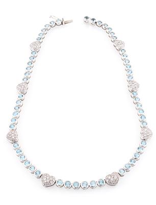 Brillantcollier mit behandelten Topasen - Exclusive diamonds and gems