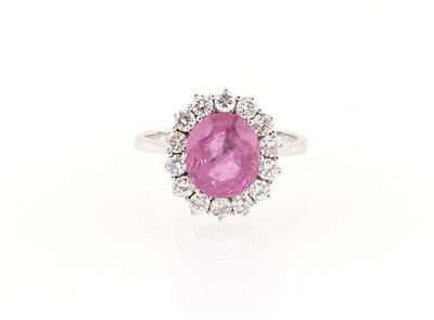 Brillantring mit rosa Saphir ca. 2,80 ct - Diamanti e pietre preziose esclusivi