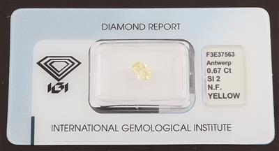 Natural Fancy Yellow Diamant 0,67 ct - Exkluzivní diamanty a drahokamy
