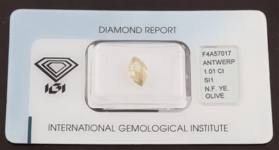 Natural Fancy Yellowish Olive Diamant 1,01 ct - Exclusive diamonds and gems