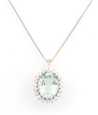 Aquamarin Brillant Anhänger - Exclusive diamonds and gems