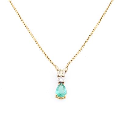 Brillant Smaragd Collier - Exklusive Diamanten und Farbsteine