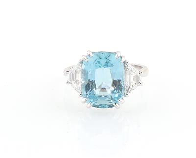 Diamant Aquamarinring - Exklusive Diamanten und Farbsteine