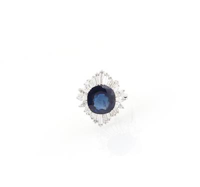 Diamantring mit Saphir ca. 4 ct - Exklusive Diamanten und Farbsteine