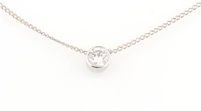 Brillantsolitär Collier ca. 0,95 ct - Exklusive Diamanten und Farbsteine