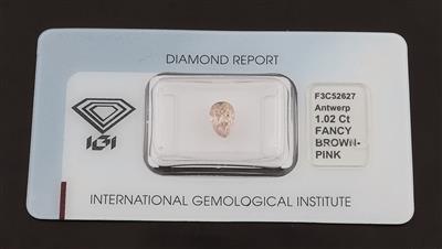 Loser Natural Fancy Brown Pink Diamant 1,02 ct - Exkluzivní diamanty a drahokamy