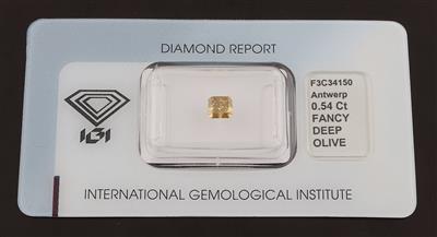 Loser Natural Fancy Deep Olive Diamant 0,54 ct - Exkluzivní diamanty a drahokamy