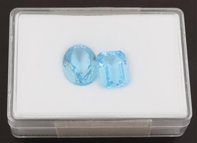 2 lose behandelte Topase zus. 60,42 ct - Exklusive Diamanten und Farbsteine