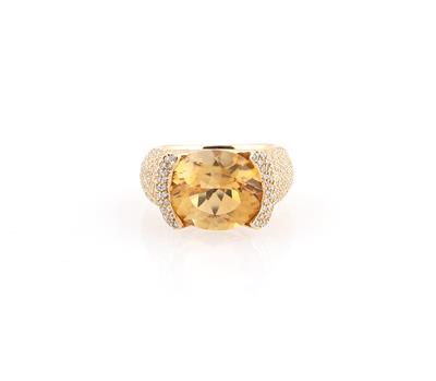 Brillant Citrin Ring - Exkluzivní diamanty a drahokamy