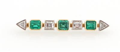 Diamant Smaragdbrosche - Exclusive diamonds and gems