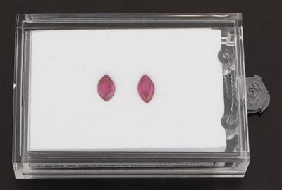 Zwei lose Rubine im Navetteschliff zus. 2,04 ct - Exkluzivní diamanty a drahokamy