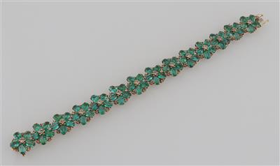Brillant Smaragd Armband - Exklusive Diamanten und Farbsteine