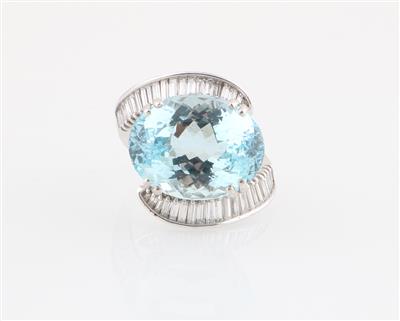 Aquamarinring ca. 18 ct - Exklusive Farbsteine