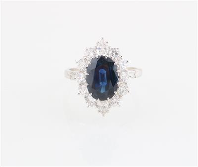 Brillantring mit unbehandeltem Saphir ca. 3,80 ct - Exclusive diamonds and gems