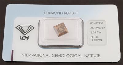 Natural Fancy Deep Brown Square mixed cut Diamant 3,01 ct - Diamonds Only