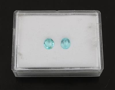 2 lose Paraiba Turmaline zus.1,11 ct - Exklusive Farbsteine