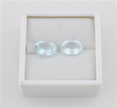 2 lose Aquamarine zus. ca. 21,60 ct - Exkluzivní diamanty a drahokamy