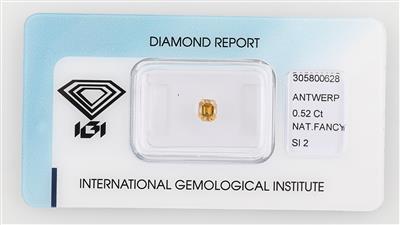 Natural Fancy Orangy Yellow Diamant 0,52 ct si1 - Diamonds Only