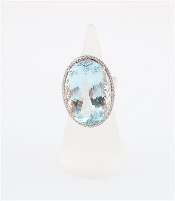 Aquamarinring ca. 38 ct - Exkluzivní diamanty a drahokamy