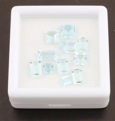 12 lose Aquamarine 6,58 ct - Exklusive Farbsteine