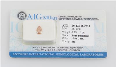 Loser Natural Fancy Light Brownish Orange Diamant 0,55 ct - Diamonds Only