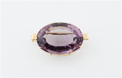 Amethystbrosche ca. 65 ct - Exklusive Farbsteine