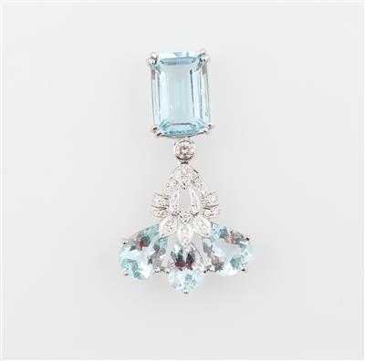 Brillant Aquamarin Anhänger - Exclusive diamonds and gems