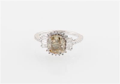 Diamantring mit Natural Fancy Dark Brown-Greenish Yellow Diamant 2,60 ct - Diamonds Only